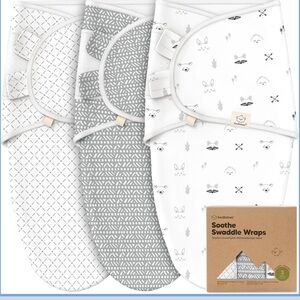 Gray and White Swaddle Wraps